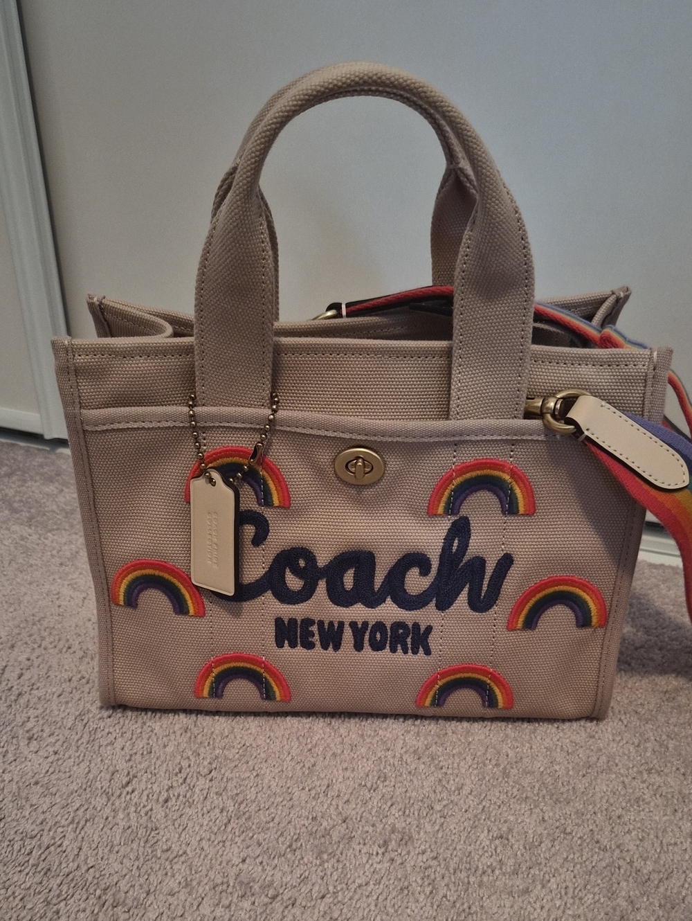 Coach Rainbow cargo tote 26